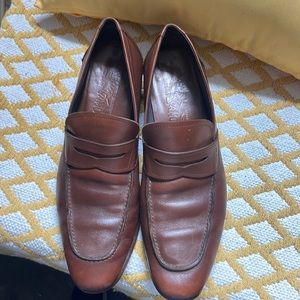 Salvatore Ferragamo Men Size 10.5 D Leather Moccasin Penny loafer Shoes